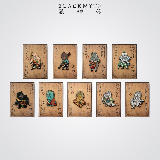 Black Myth Wukong Black Wind Mountain Destined One Badge Metal Fridge Magnet